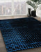 Abstract Black Modern Rug in Family Room, abs4396