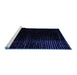 Sideview of Machine Washable Abstract Blue Modern Rug, wshabs4396blu