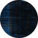 Round Abstract Black Modern Rug, abs4396