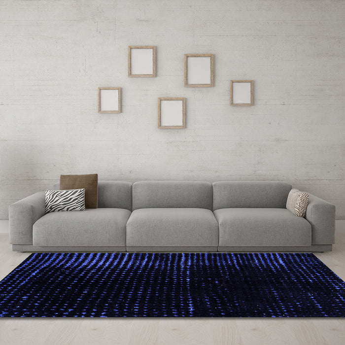 Machine Washable Abstract Blue Modern Rug in a Living Room, wshabs4396blu
