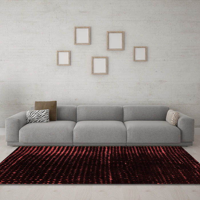 Modern Red Washable Rugs