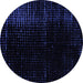 Round Abstract Blue Modern Rug, abs4396blu