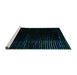 Sideview of Machine Washable Abstract Turquoise Modern Area Rugs, wshabs4396turq