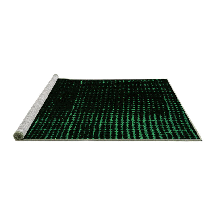 Sideview of Machine Washable Abstract Green Modern Area Rugs, wshabs4396grn