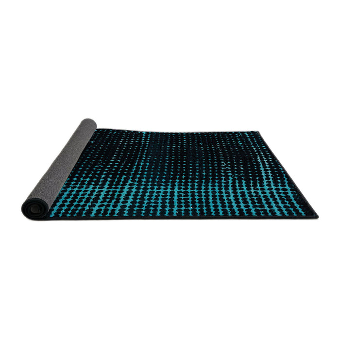 Sideview of Abstract Teal Green Modern Rug, abs4397