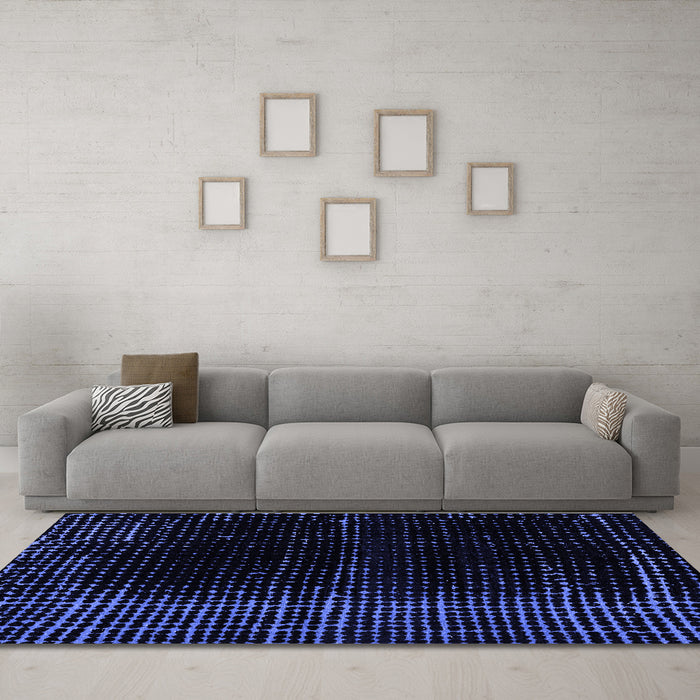 Machine Washable Abstract Blue Modern Rug in a Living Room, wshabs4397blu