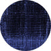 Round Machine Washable Abstract Blue Modern Rug, wshabs4397blu