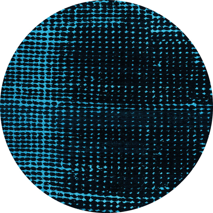 Round Machine Washable Abstract Light Blue Modern Rug, wshabs4397lblu