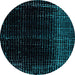 Round Abstract Teal Green Modern Rug, abs4397