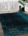 Abstract Teal Green Modern Rug in Family Room, abs4397