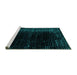 Sideview of Machine Washable Abstract Turquoise Modern Area Rugs, wshabs4397turq