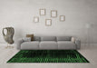 Machine Washable Abstract Emerald Green Modern Area Rugs in a Living Room,, wshabs4397emgrn