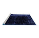 Sideview of Machine Washable Abstract Blue Modern Rug, wshabs4397blu