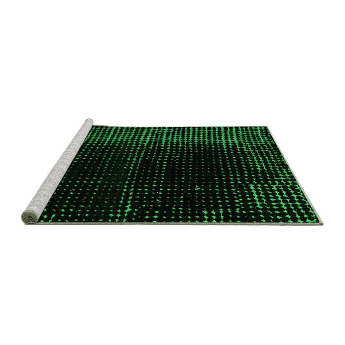 Sideview of Machine Washable Abstract Green Modern Area Rugs, wshabs4397grn
