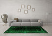 Machine Washable Abstract Green Modern Area Rugs in a Living Room,, wshabs4397grn