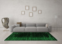 Machine Washable Abstract Green Modern Rug, wshabs4397grn