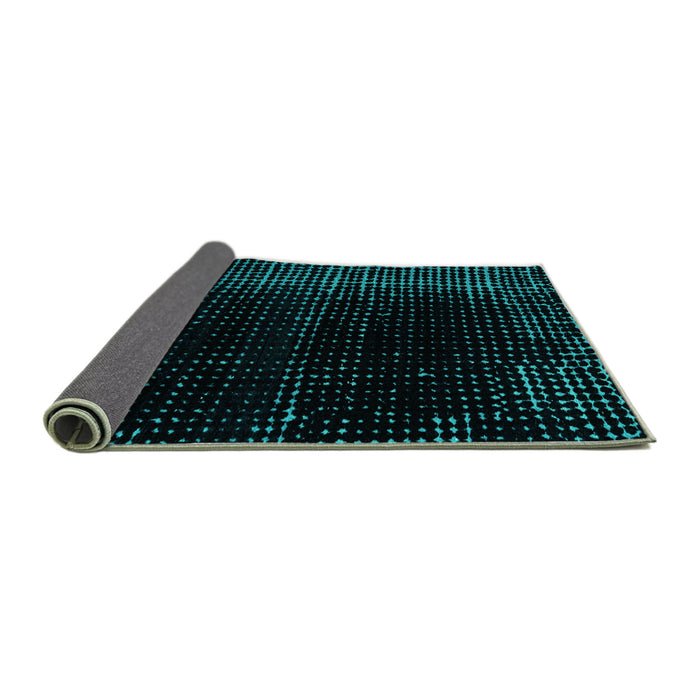 Sideview of Abstract Turquoise Modern Rug, abs4397turq