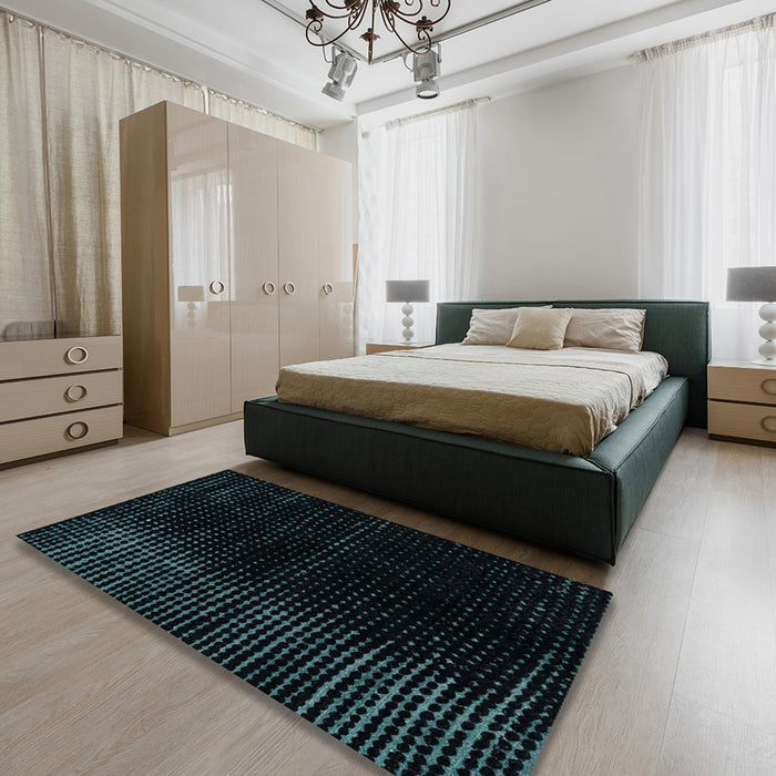 Machine Washable Abstract Black Rug in a Bedroom, wshabs4398