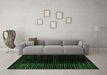 Machine Washable Abstract Emerald Green Modern Area Rugs in a Living Room,, wshabs4398emgrn