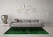 Machine Washable Abstract Green Modern Area Rugs in a Living Room,, wshabs4398grn