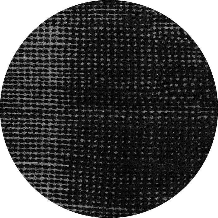 Round Machine Washable Abstract Gray Modern Rug, wshabs4398gry