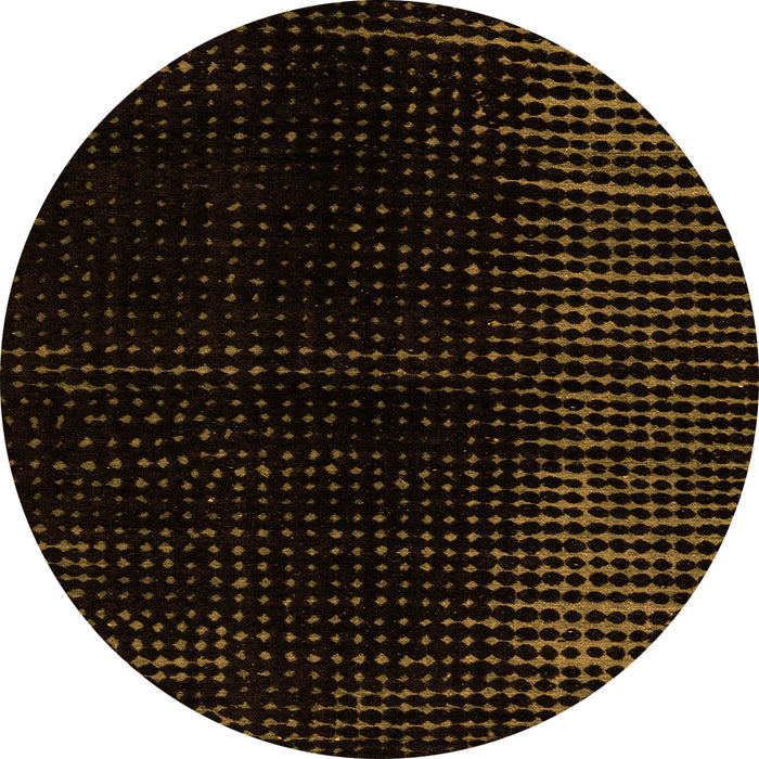 Round Abstract Orange Modern Rug, abs4398org