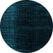 Round Abstract Light Blue Modern Rug, abs4398lblu