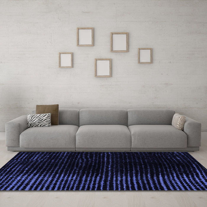 Machine Washable Abstract Blue Modern Rug in a Living Room, wshabs4398blu