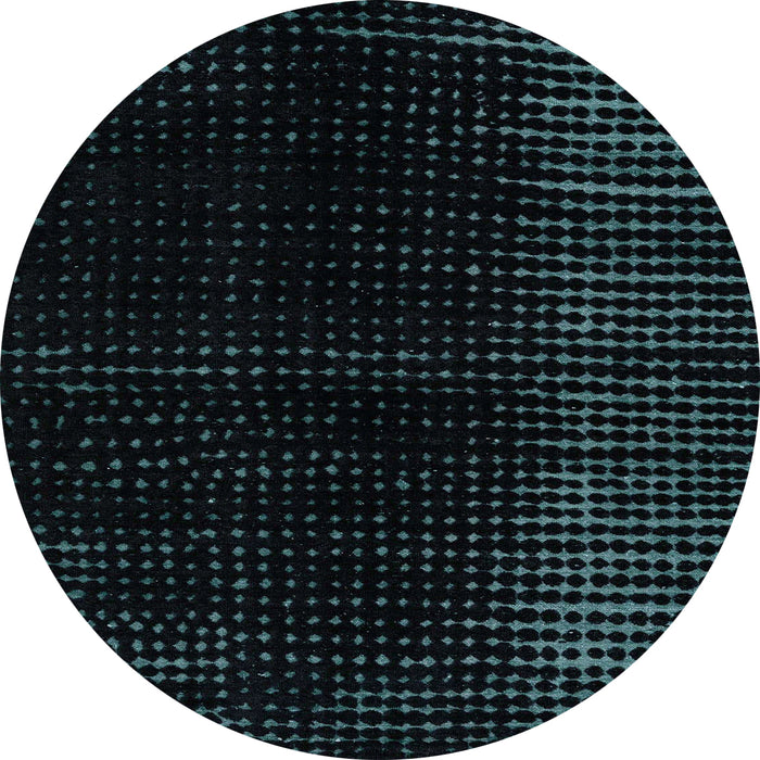 Round Abstract Black Modern Rug, abs4398