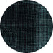 Round Abstract Black Modern Rug, abs4398