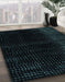 Abstract Black Modern Rug in Family Room, abs4398