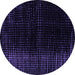 Round Machine Washable Abstract Purple Modern Area Rugs, wshabs4398pur