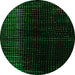 Round Abstract Green Modern Rug, abs4398grn