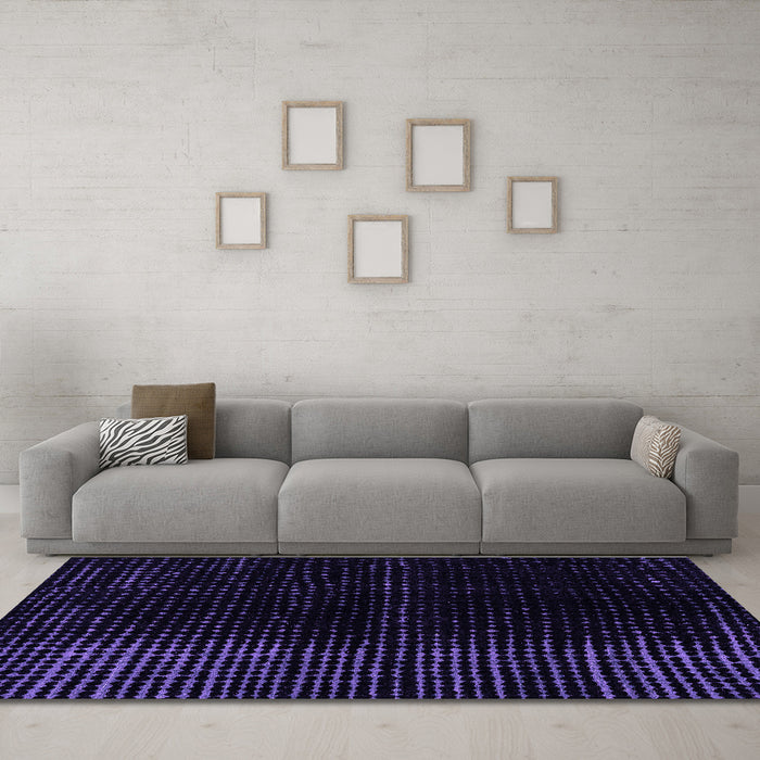 Machine Washable Abstract Purple Modern Area Rugs in a Living Room, wshabs4398pur
