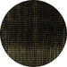 Round Abstract Brown Modern Rug, abs4398brn