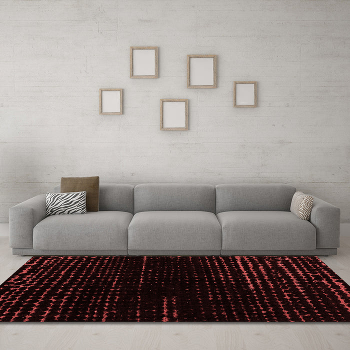 Modern Red Washable Rugs