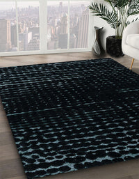 Abstract Dark Slate Gray Green Modern Rug, abs4399