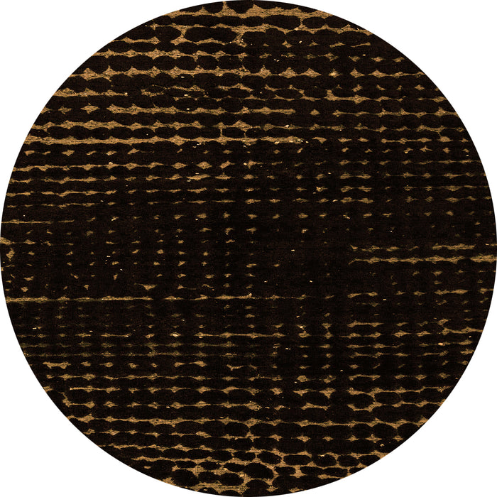 Round Abstract Orange Modern Rug, abs4399org