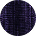 Round Machine Washable Abstract Purple Modern Area Rugs, wshabs4399pur