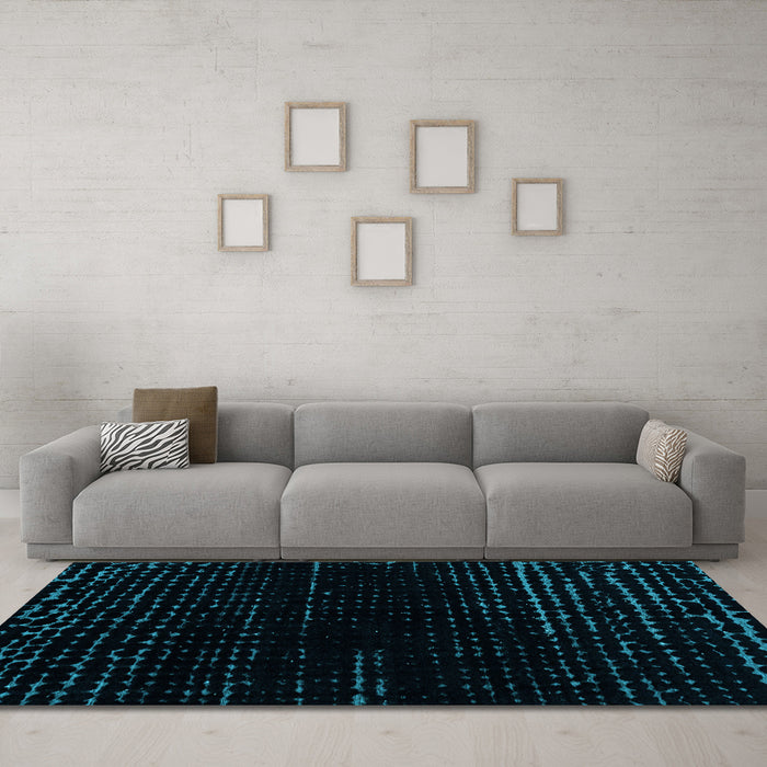 Machine Washable Abstract Light Blue Modern Rug in a Living Room, wshabs4399lblu
