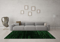 Machine Washable Abstract Green Modern Rug, wshabs4399grn