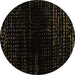 Round Abstract Brown Modern Rug, abs4399brn