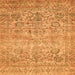 Square Machine Washable Oriental Orange Traditional Area Rugs, wshabs439org