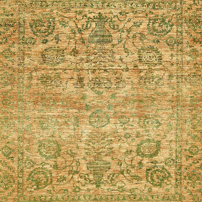 Machine Washable Abstract Gen Brown Yellow Rug, wshabs439