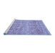 Sideview of Machine Washable Oriental Blue Traditional Rug, wshabs439blu