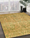 Machine Washable Abstract Gen Brown Yellow Rug in a Family Room, wshabs439