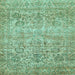 Square Oriental Light Blue Traditional Rug, abs439lblu