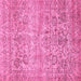 Square Oriental Pink Traditional Rug, abs439pnk