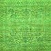 Square Oriental Green Traditional Rug, abs439grn