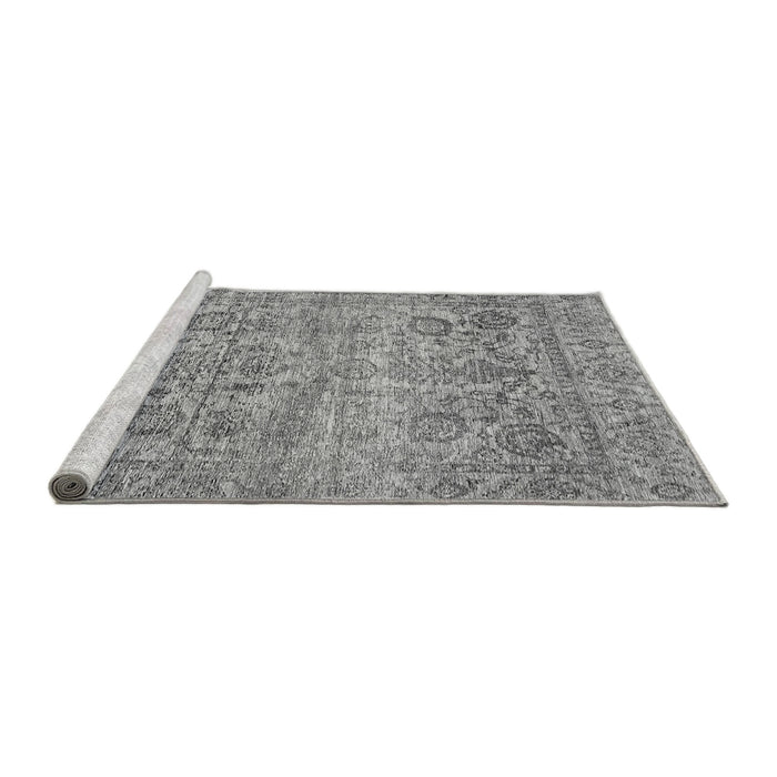 Sideview of Machine Washable Oriental Gray Traditional Rug, wshabs439gry